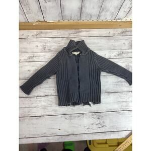 Cotton on Baby Sweater Toddler Boys Blue Cotton Full Zip Ribbed Knit Size Small
